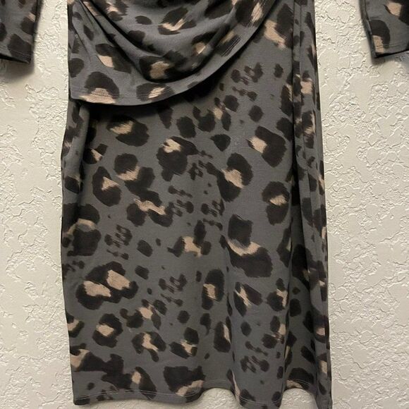 Ann Taylor Faux Wrap Animal Print Dress - Picture 8 of 14